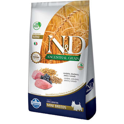 Ração N&D Ancestral Cães Adultos Mini Cordeiro 2,5kg