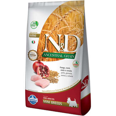 Ração N&D Ancestral Cães Adultos Mini Frango 2,5kg