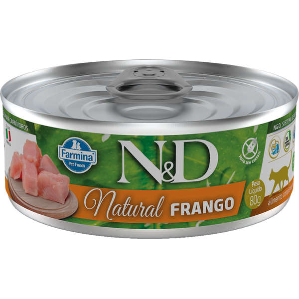 Alimento Úmido N&D Gato Frango Lata 80g