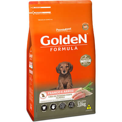 Ração Golden Fórmula Cães Filhotes Mini Bits Frango e Arroz 3kg