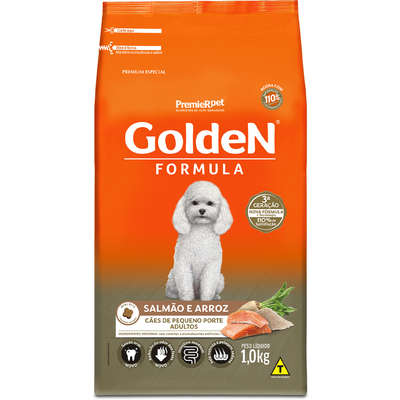 Ração Golden Fórmula Cães Adultos Mini Bits Salmão e Arroz 1kg
