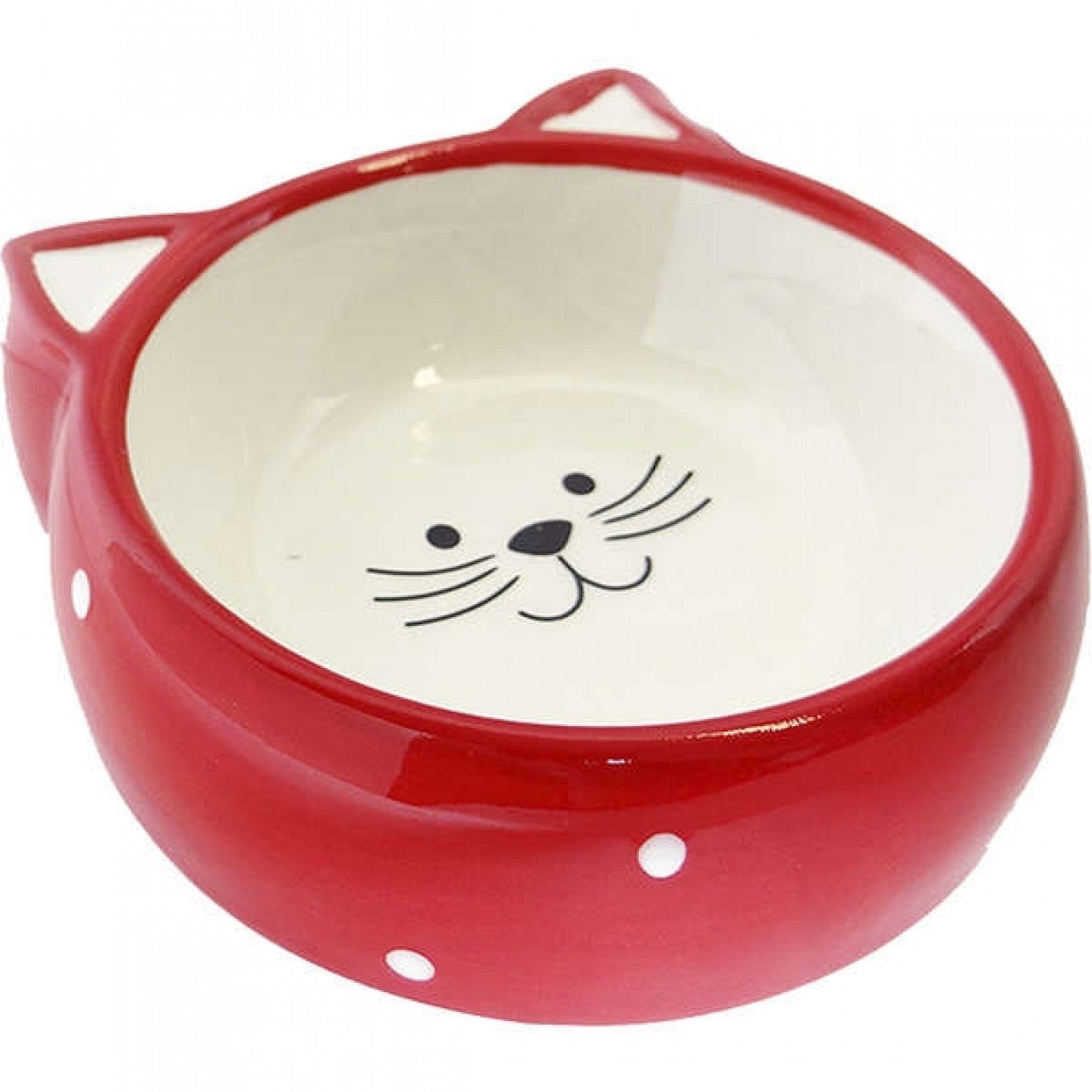 Comedouro Porcelana Face Cat Vermelho