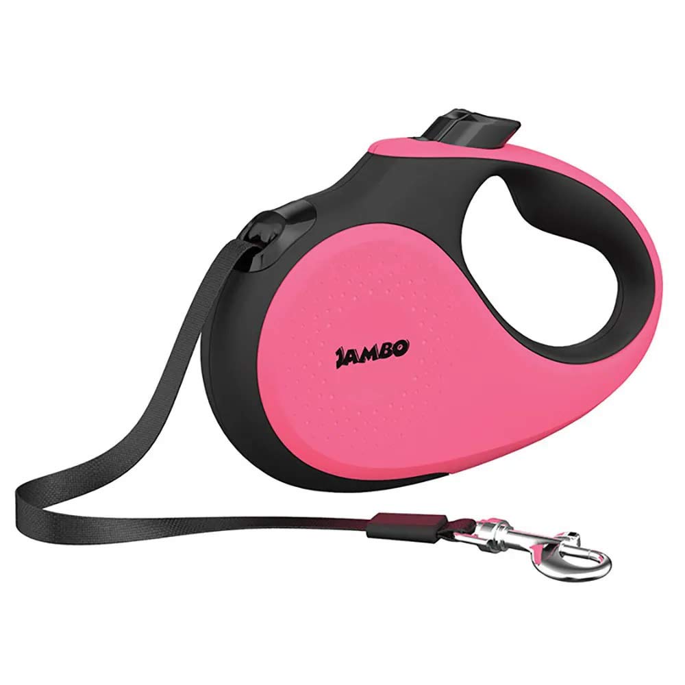 Guia Retrátil para Cachorro Friend Jambo Pequena Rosa