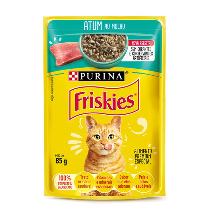 Alimento Úmido para Gato Friskies Sachê Atum ao Molho 85g