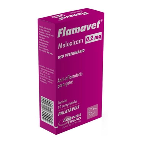 Anti-inflamatório para Gatos Flamavet 0,2mg Blister 10 comprimidos