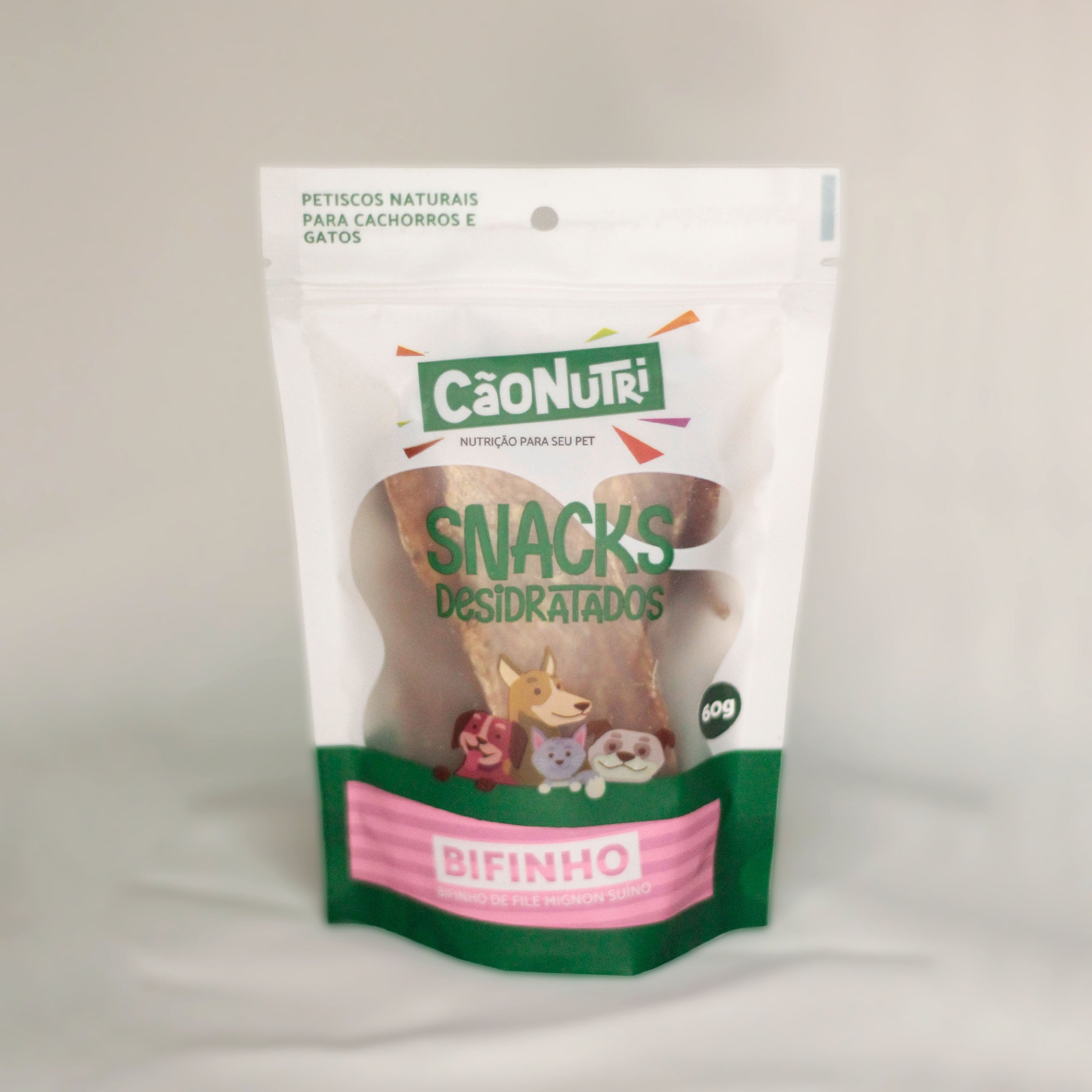 Petisco Natural Cão Nutri Bifinhos Desidratados Filé Mignon Suíno 60g