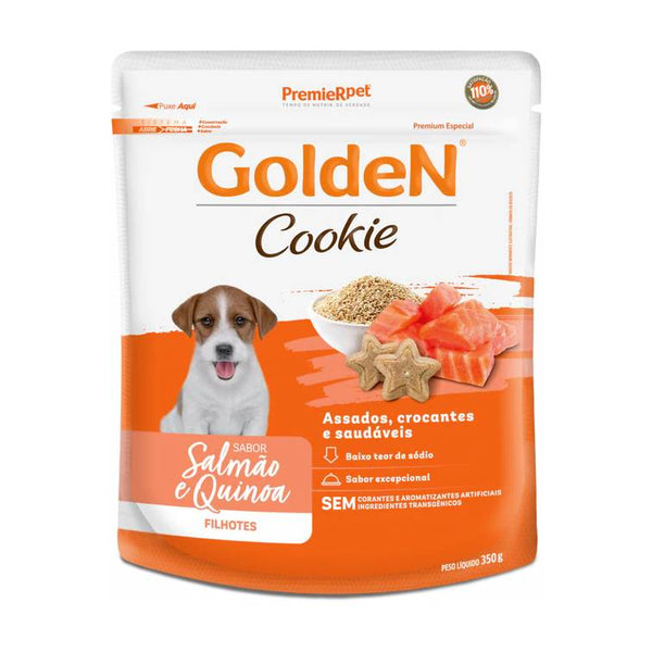 Biscoito Golden Cookie Cães Filhotes Salmão e Quinoa 350g