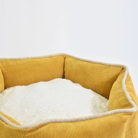 Cama para Cachorro Ferpa Pets Veludo Mostarda 56x23cm