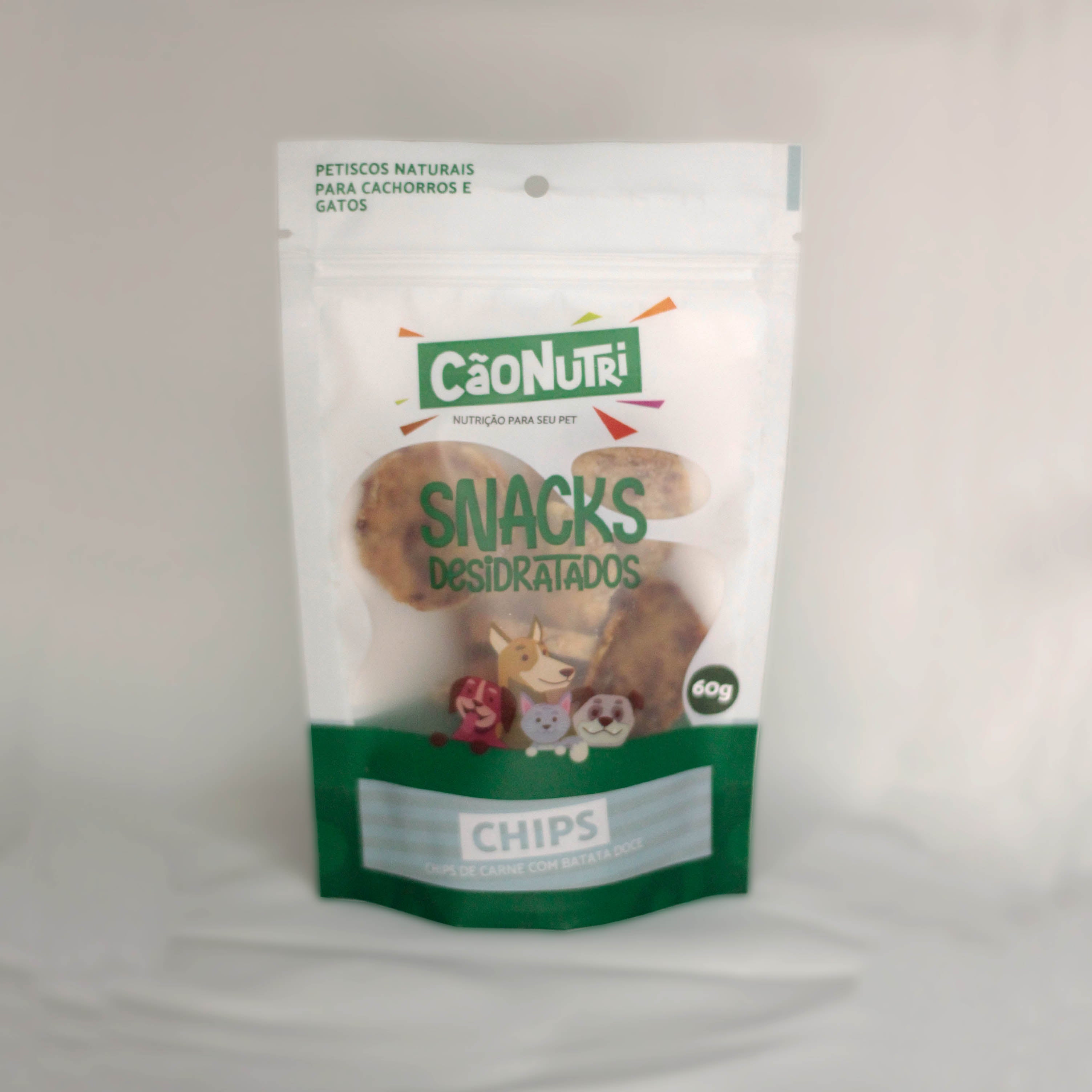 Petisco Natural Cão Nutri Chips Carne com Batata Doce 60g