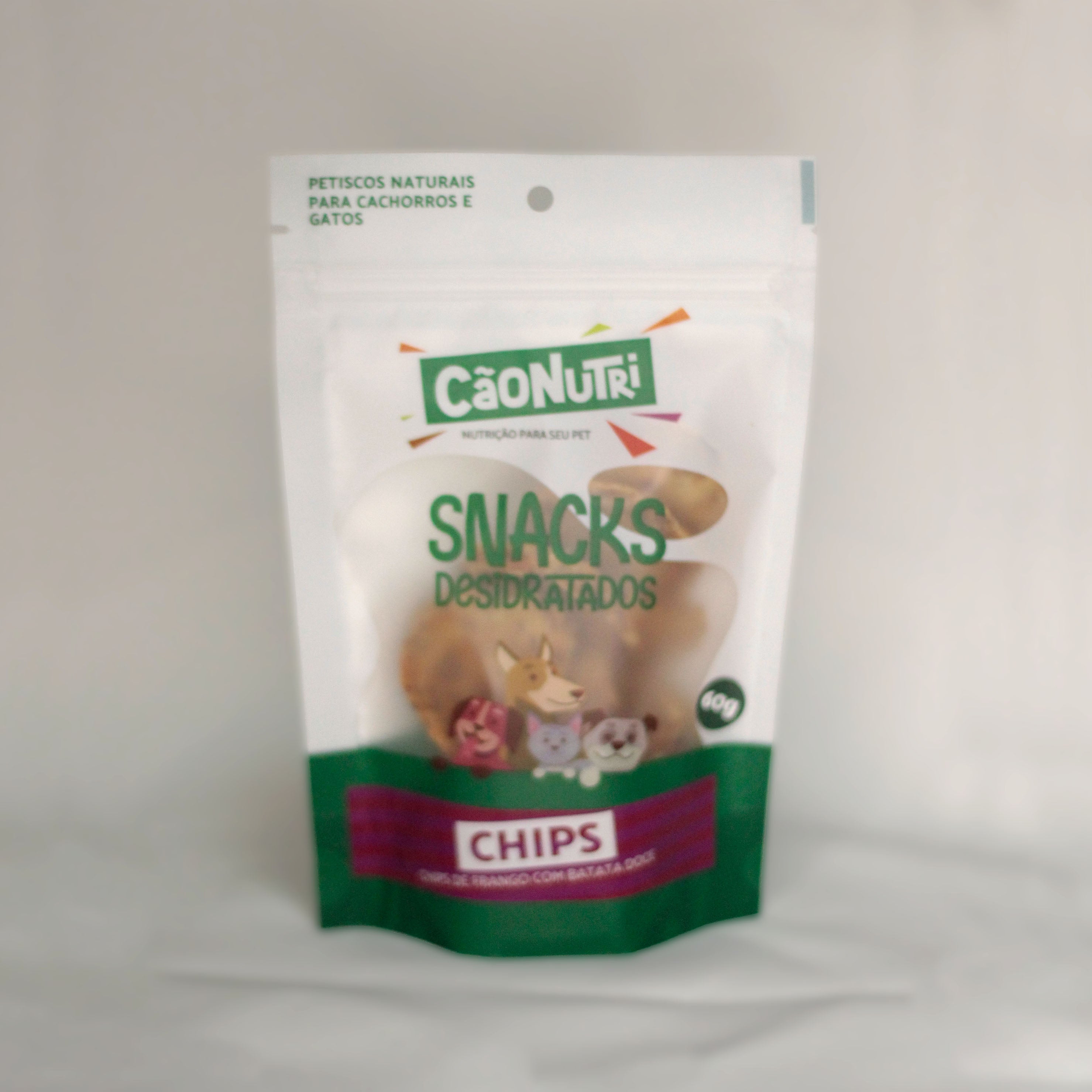 Petisco Natural Cão Nutri Chips Desidratados Frango com Batata Doce 60g