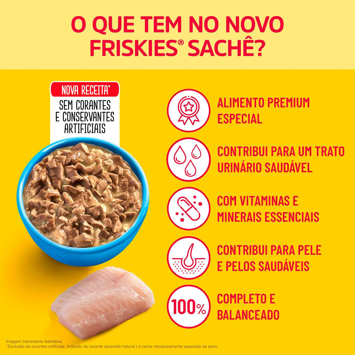 Combo 4 Sachês para Gatos Friskies Peixe Branco ao Molho 85g
