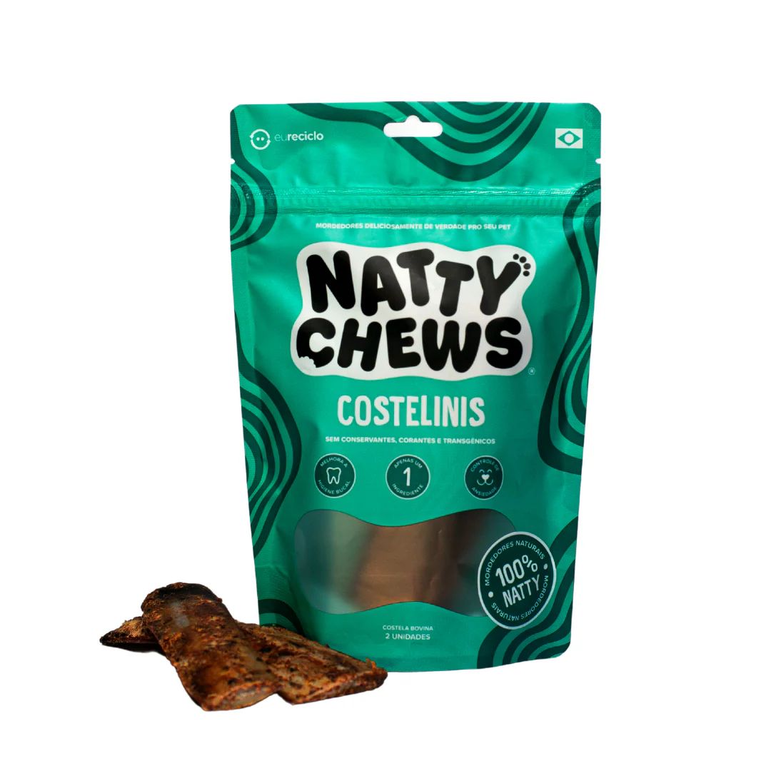 Petisco Costelinis Natty Chews Costela Bovina Desidratada 2 unidades