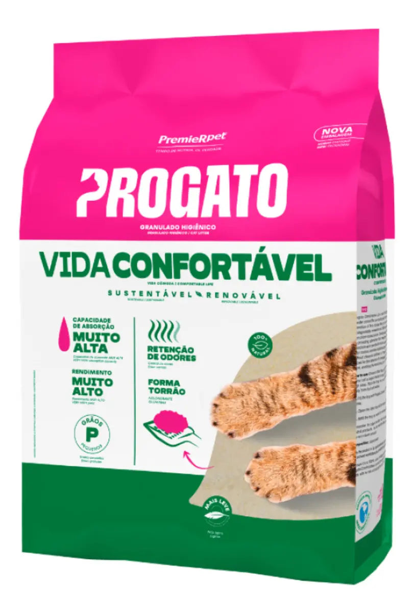 Granulado Higiênico Biodegradável ProGato Vida Confortável 10kg