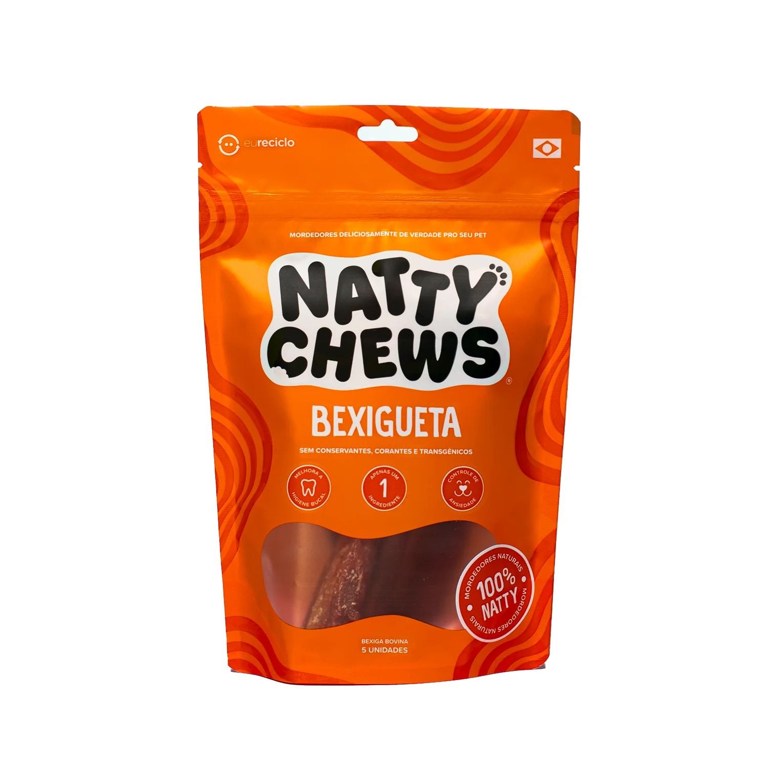 Petisco Bexigueta Natty Chews Bexiga Bovina Desidratada 5 unidades