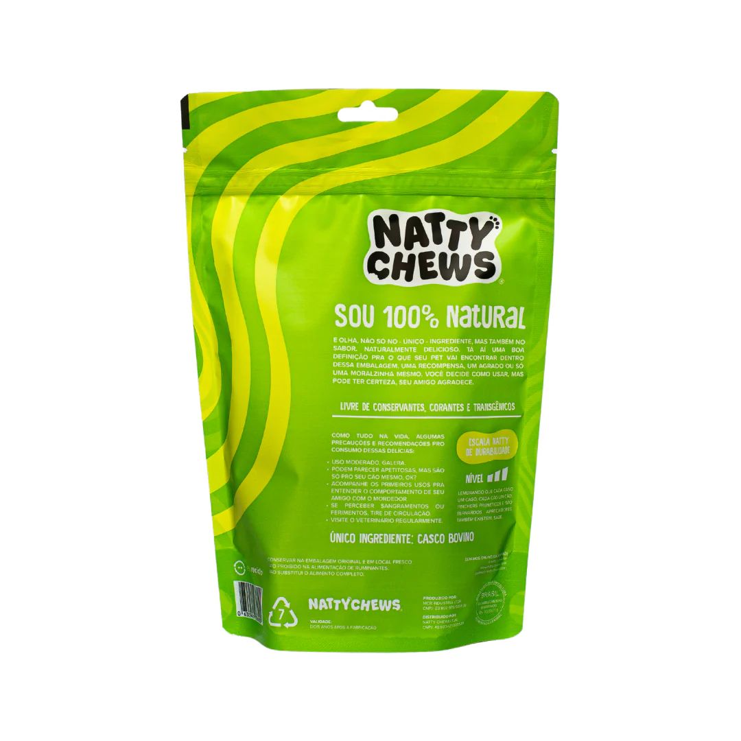Petisco Caskets Natty Chews Casco Bovino Desidratado 3 unidades