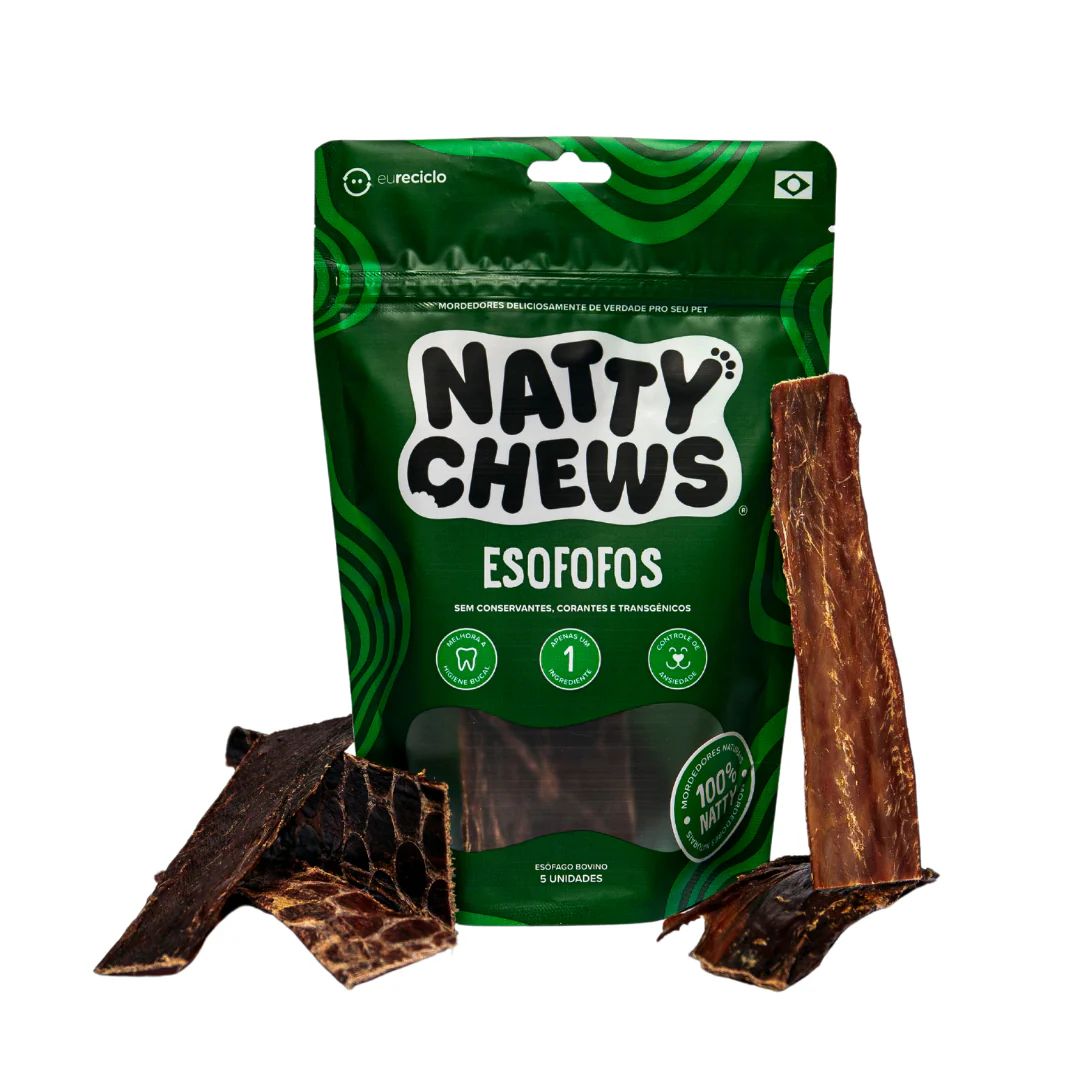 Petisco Esofofos Natty Chews Esofago Bovino Desidratado 5 unidades