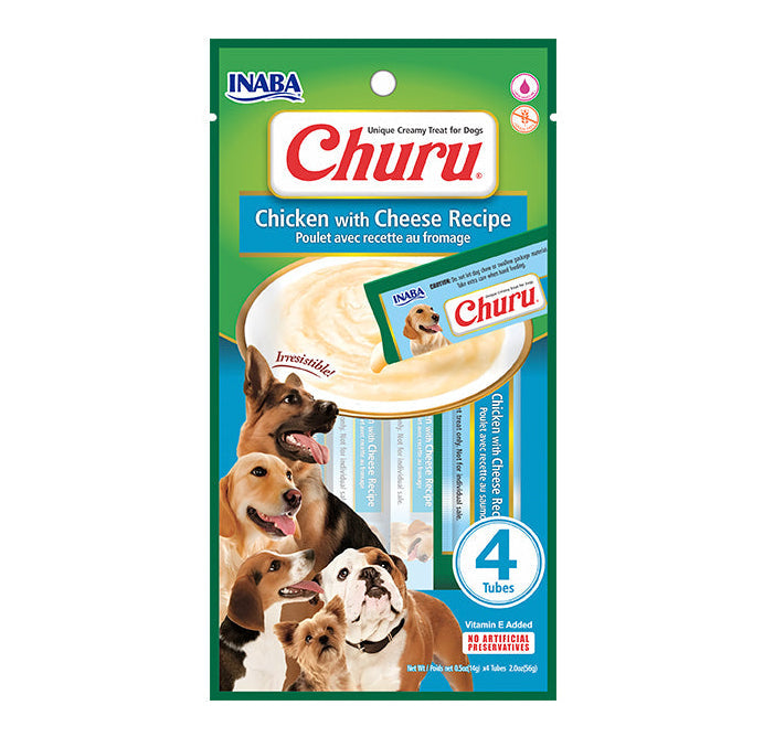 Petisco Cremoso Inaba Churu Frango com Queijo para Cachorros 56g
