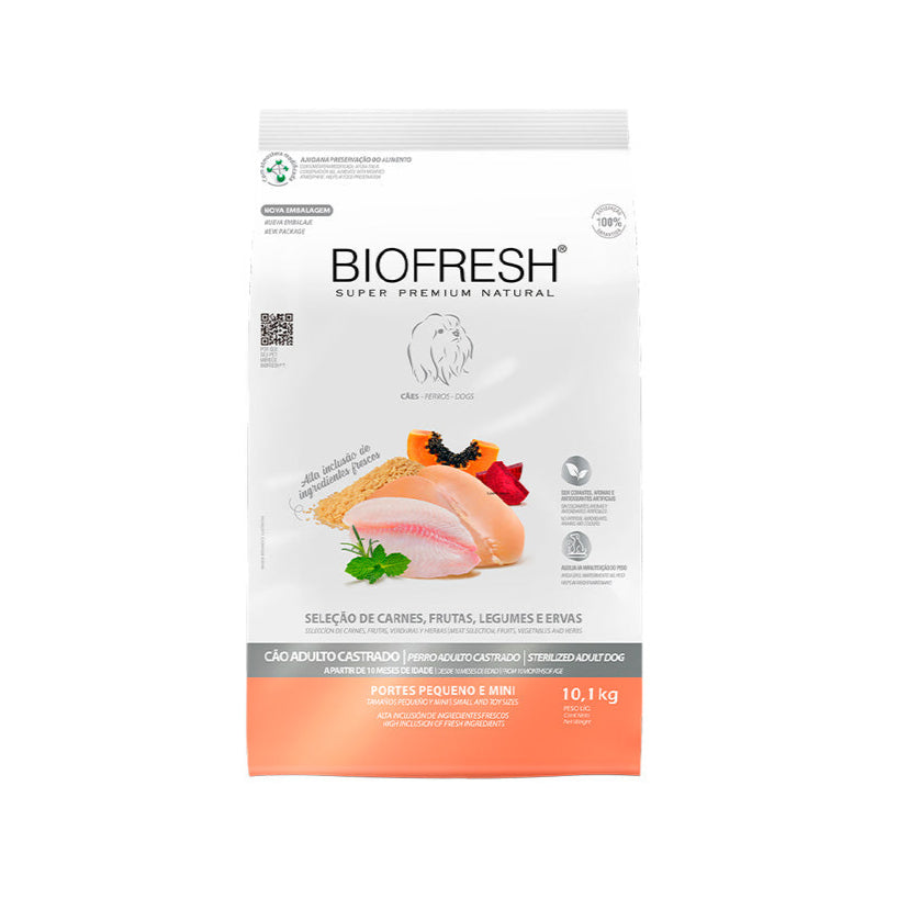 Ração Biofresh Cães Adultos Castrados Raças Pequenas e Mini 10,1kg