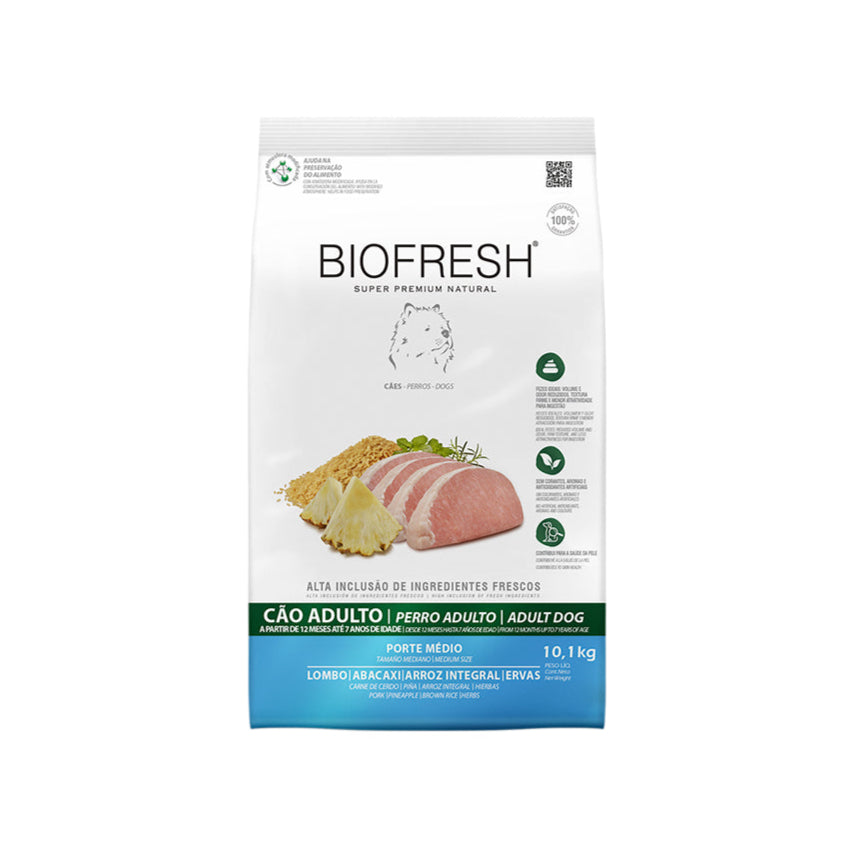 Ração Biofresh Cães Adultos Médio Lombo e Abacaxi 10,1kg