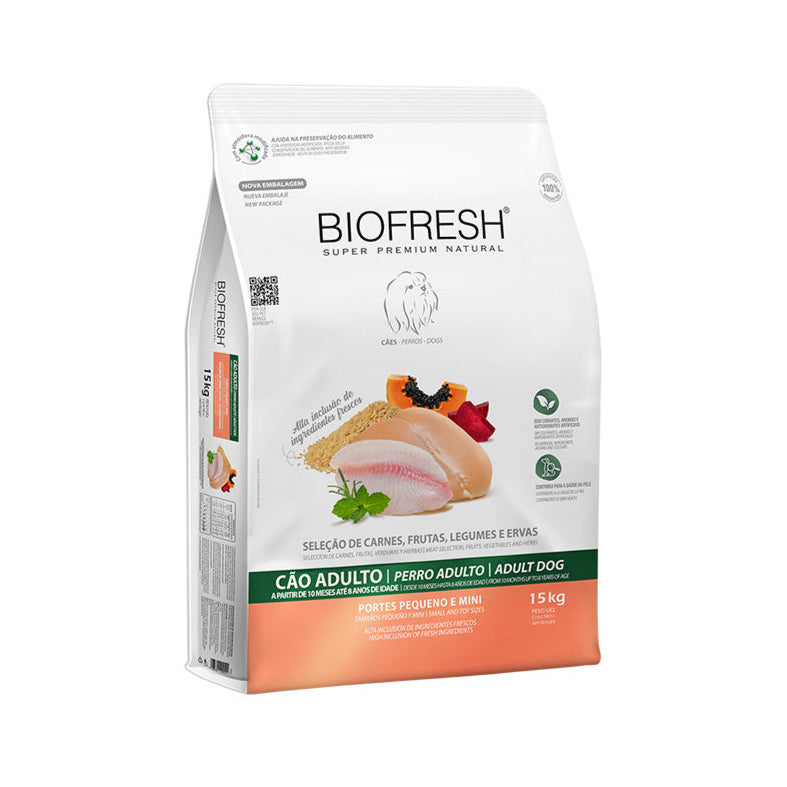 Ração Biofresh Cães Adultos Raças Pequenas e Mini 15kg