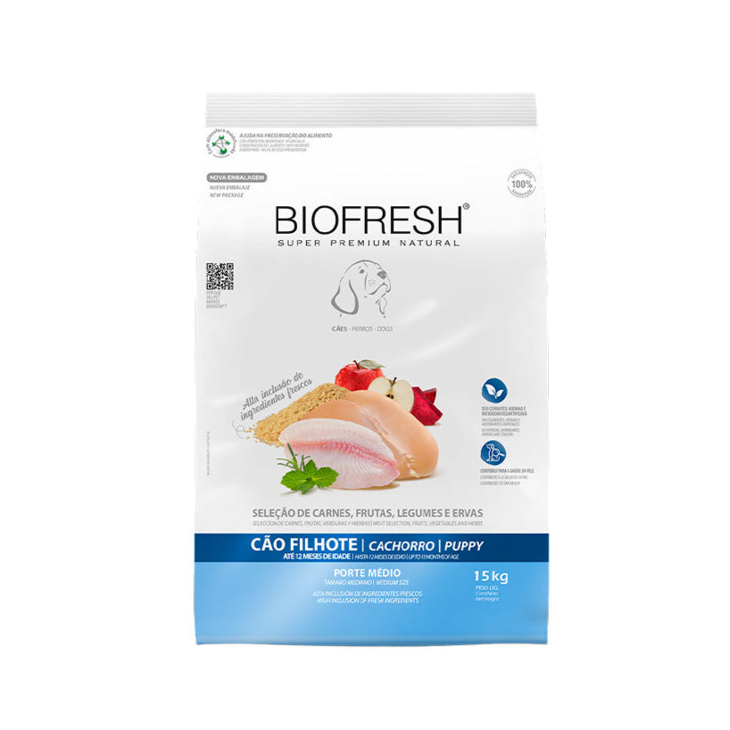 Ração Biofresh Cães Filhotes Raças Médias 15kg