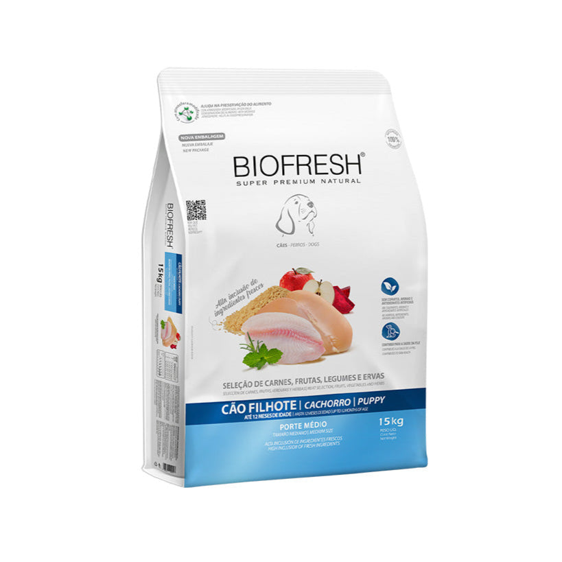 Ração Biofresh Cães Filhotes Raças Médias 15kg