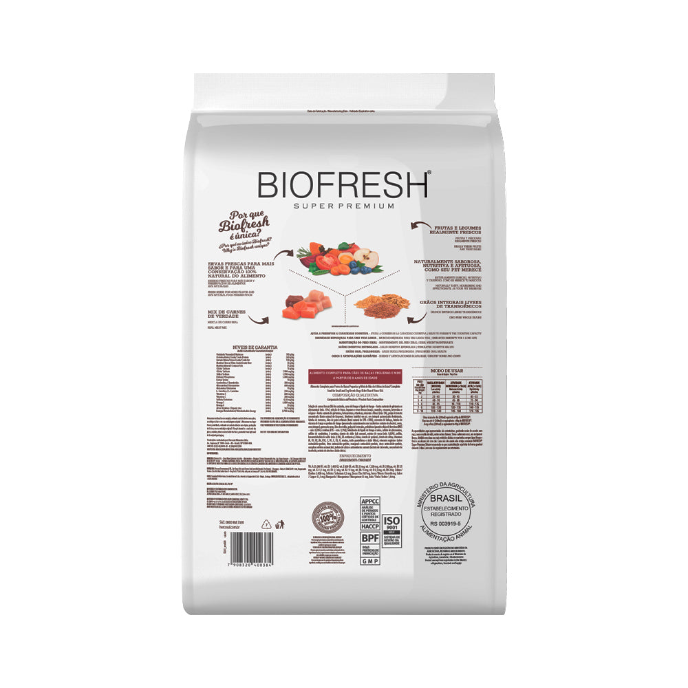 Ração Biofresh Cães Sênior Raças Pequenas e Mini 3kg