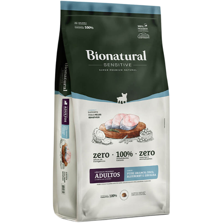 Ração Bionatural Sensitive Cães Adultos Raças Pequenas Peixe Branco 15kg