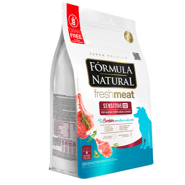 Ração Fórmula Natural Fresh Meat Sensitive Cães Adultos Raças Médias e Grandes 12kg