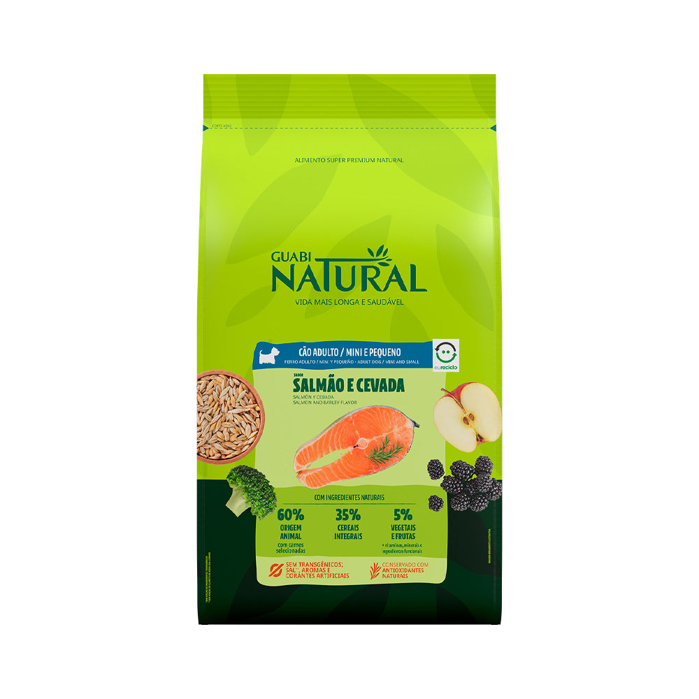 Ração Guabi Natural Cão Adulto Mini e Pequeno Salmão e Cevada 2,5kg