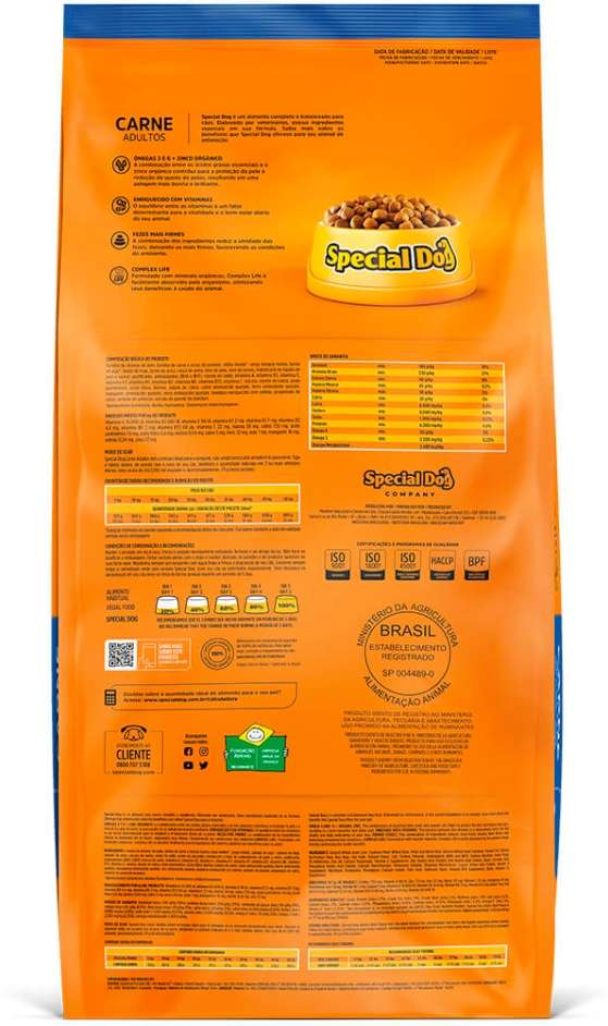 Ração Special Dog Premium Carne Cães Adultos 20kg