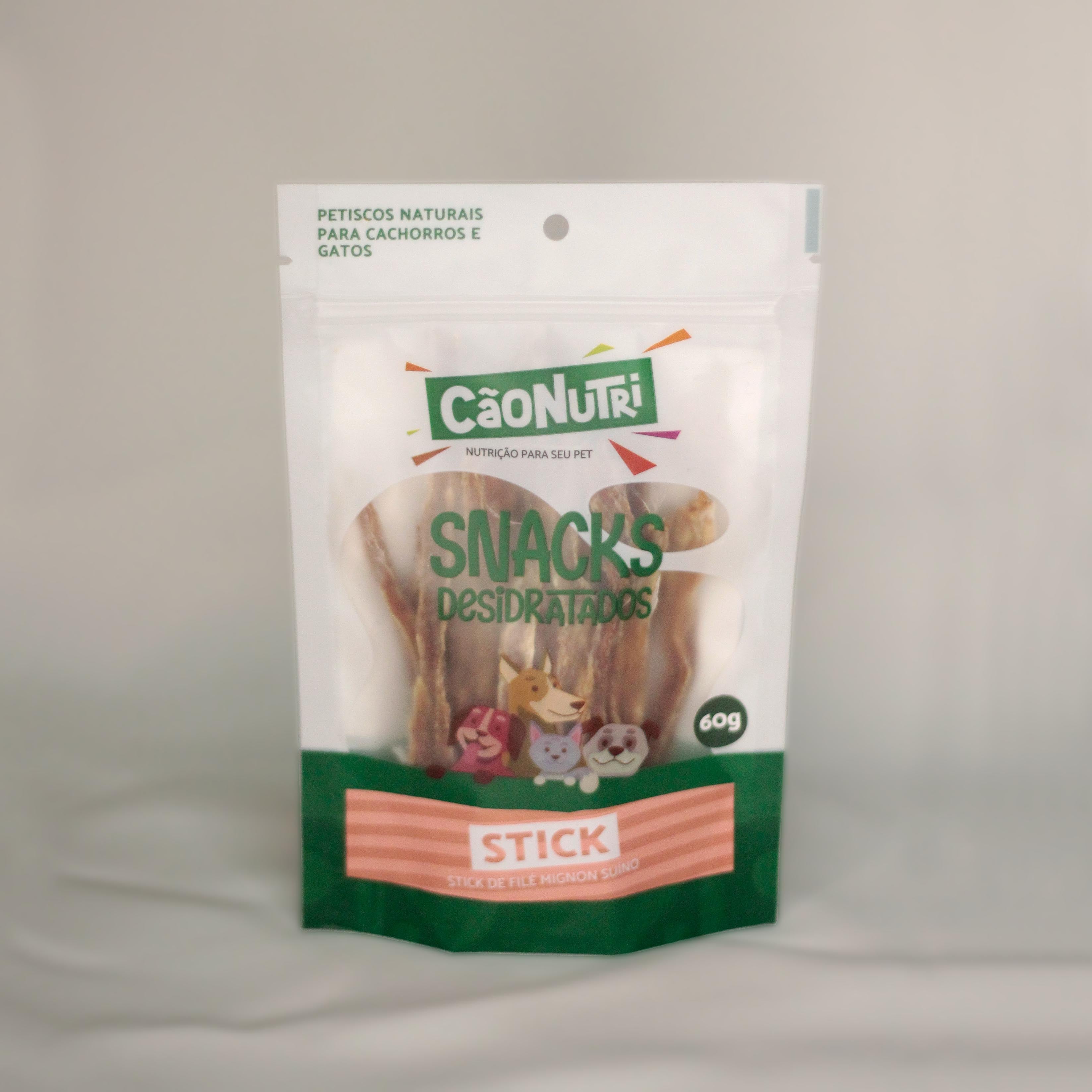 Petisco Natural Cão Nutri Sticks Desidratados Filé Mignon Suíno 60g