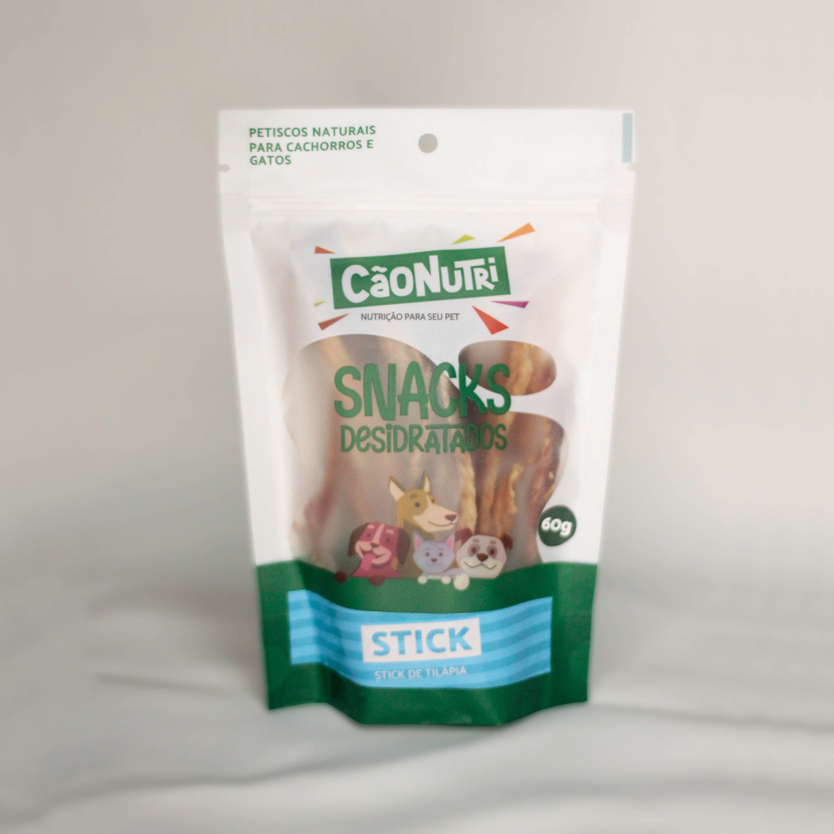 Petisco Natural Cão Nutri Sticks Desidratados de Tilápia 60g