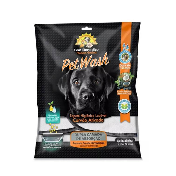 Tapete Higiênico Lavável Pet Wash com Carvão Ativado para Cães G
