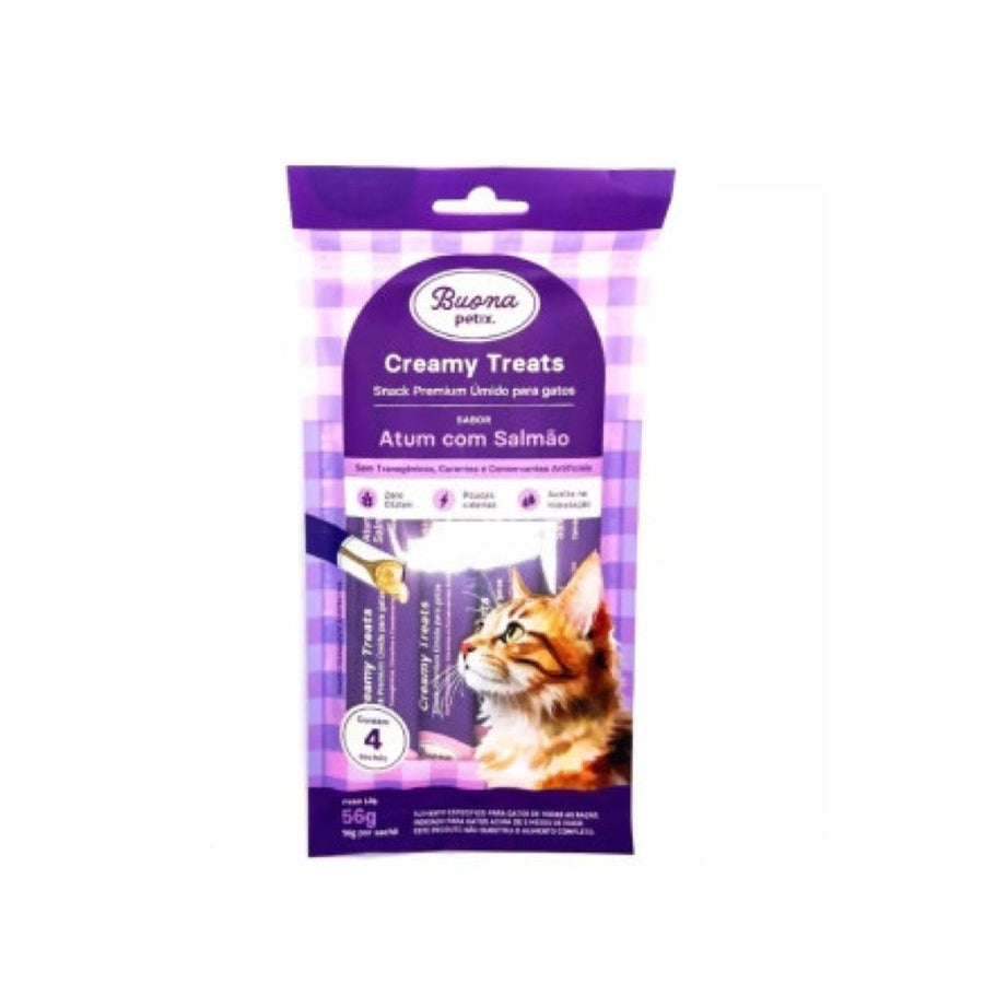 Petisco Buona Petix Creamy Treats Atum com Salmão 56g