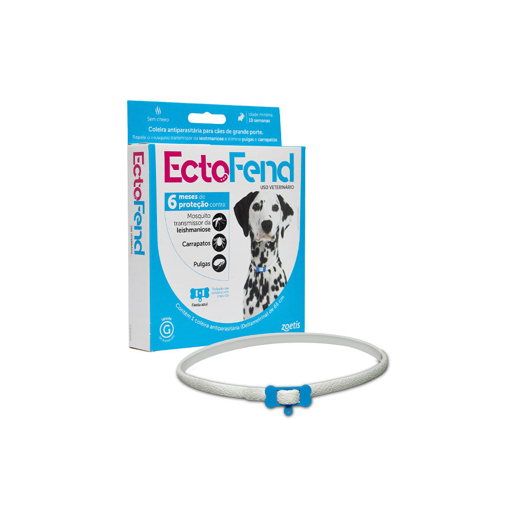 Coleira Antiparasitária EctoFend Azul para Cães G 65cm