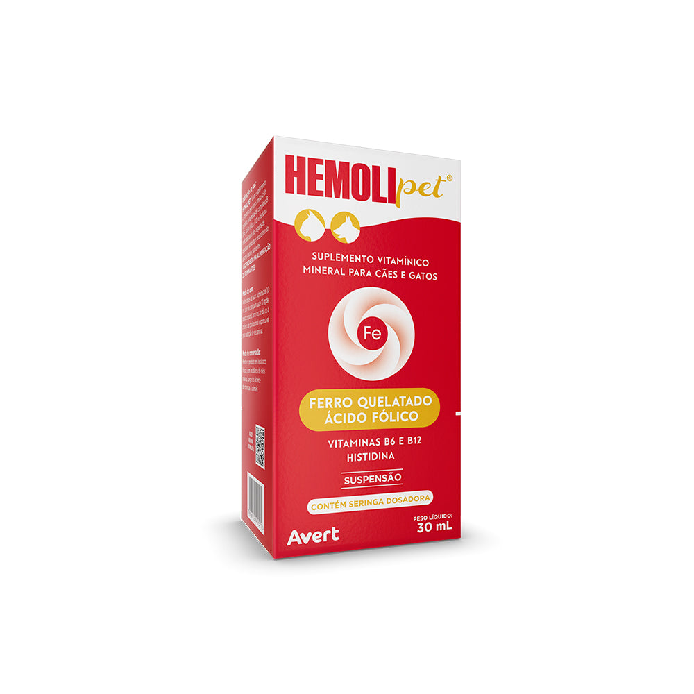 Suplemento Avert Hemolipet para Cães e Gatos Suspensão 30ml