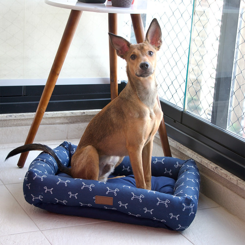 Cama Retangular Fábrica Pet Carmel Azul M