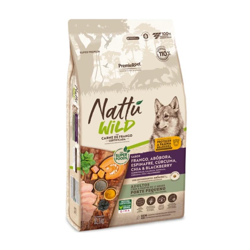 Ração Premier Nattu Wild Cães Adultos Raças Pequenas Abóbora e Espinafre 10,1kg