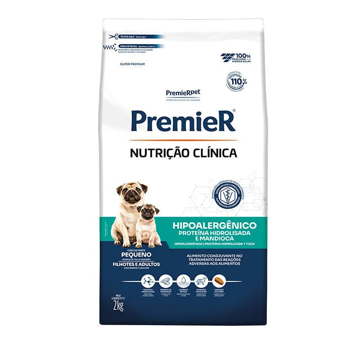 Ração Premier Nutrição Clínica Hipoalergênico Proteína Hidrolisada Cães Pequeno Porte 2kg