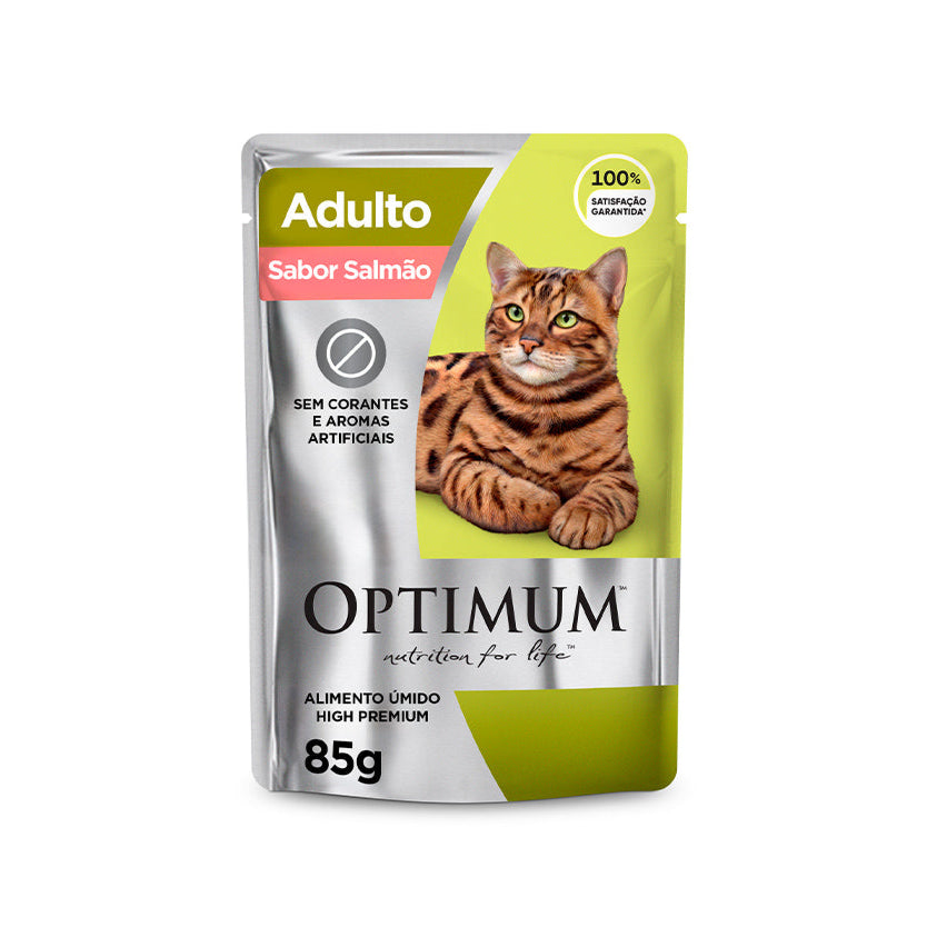 Alimento Úmido Optimum Gatos Adultos Salmão 85g