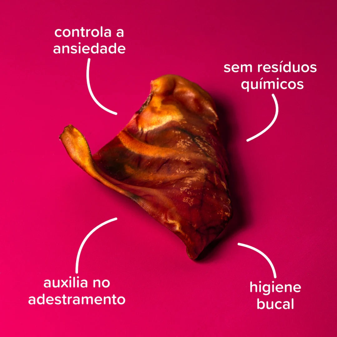 Petisco Orelhitas Natty Chews Orelha Suína Desidratada 3 unidades