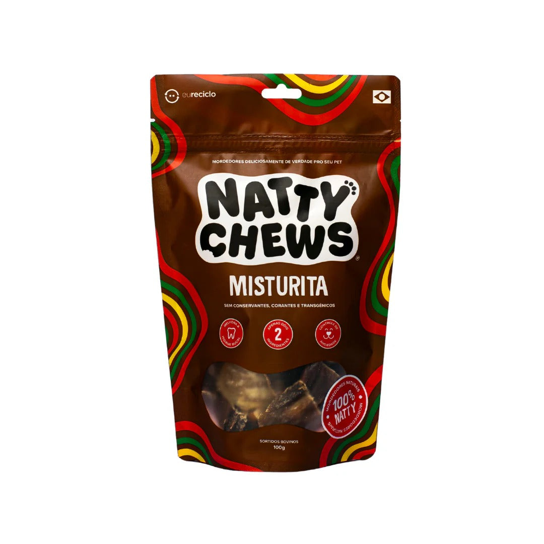 Petisco Misturita Natty Chews Recorte Bovino Desidratado 100g
