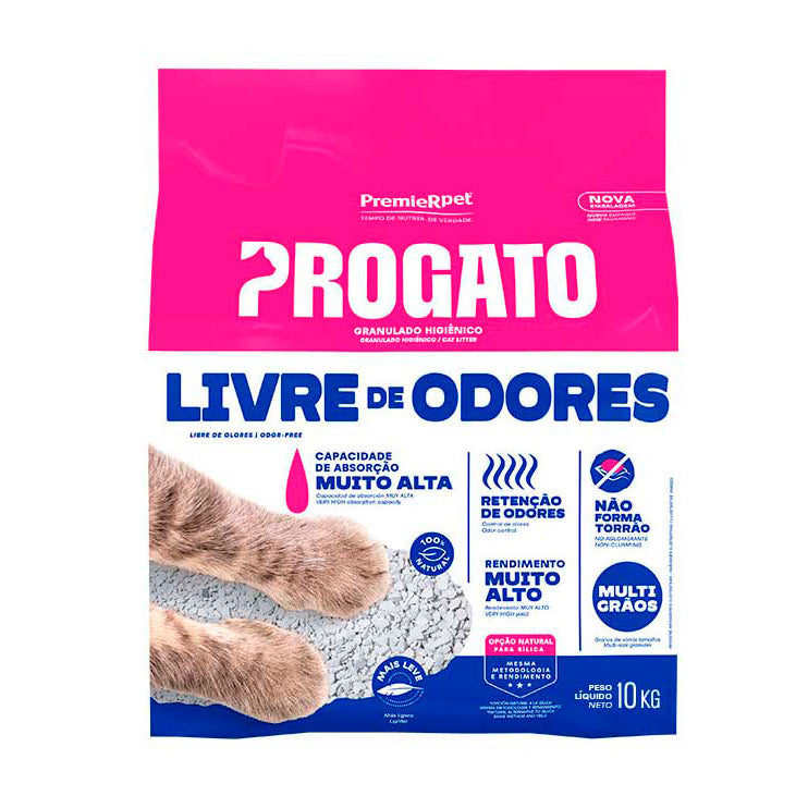Areia Higiênica Granulado ProGato Livre de Odores 10kg