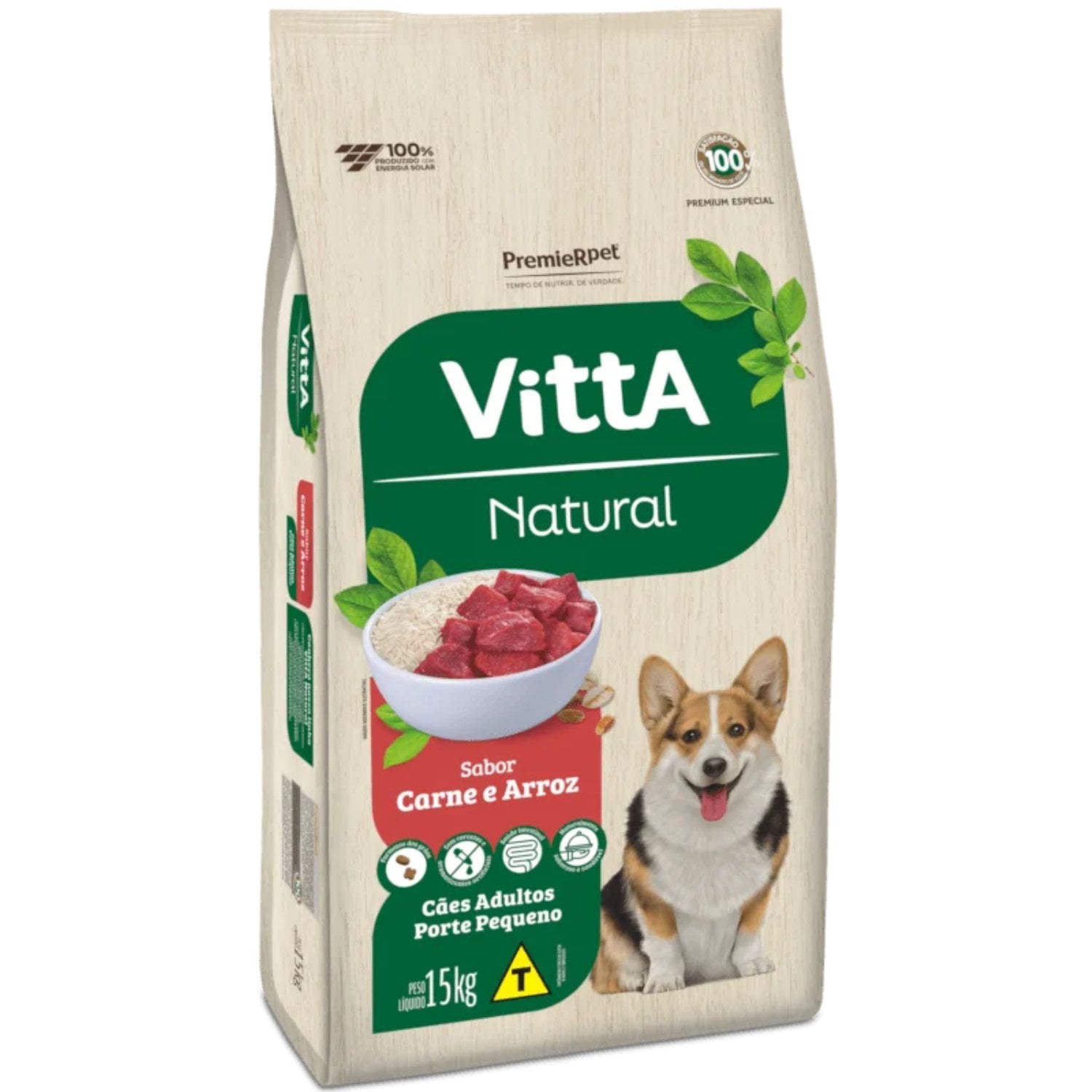 Ração Vitta Natural Cães Adultos Raças Pequenas Carne 15kg