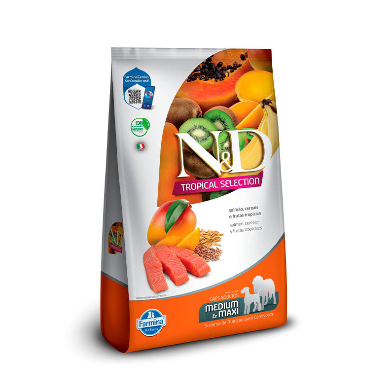 Ração N&D Tropical Selection Cão Adulto Medium e Maxi Salmão 10,1kg