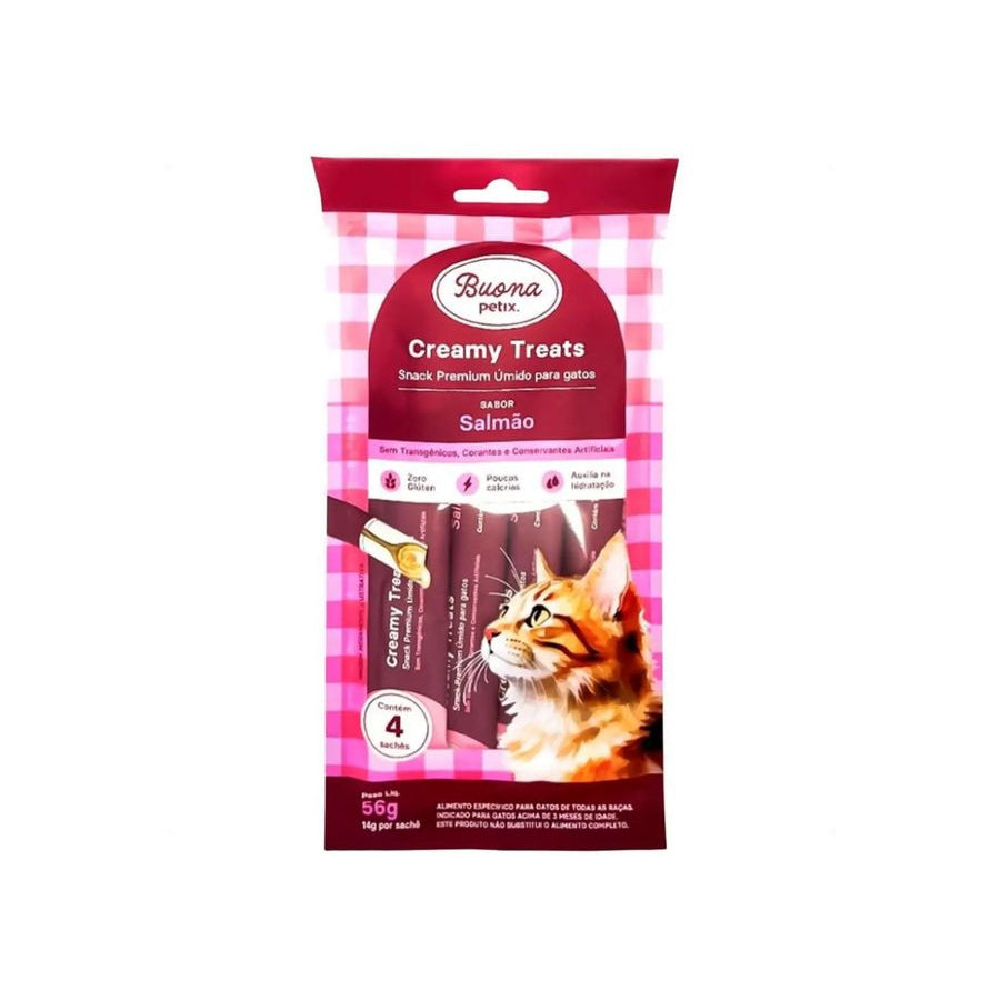 Petisco Buona Petix Creamy Treats Salmão 56g