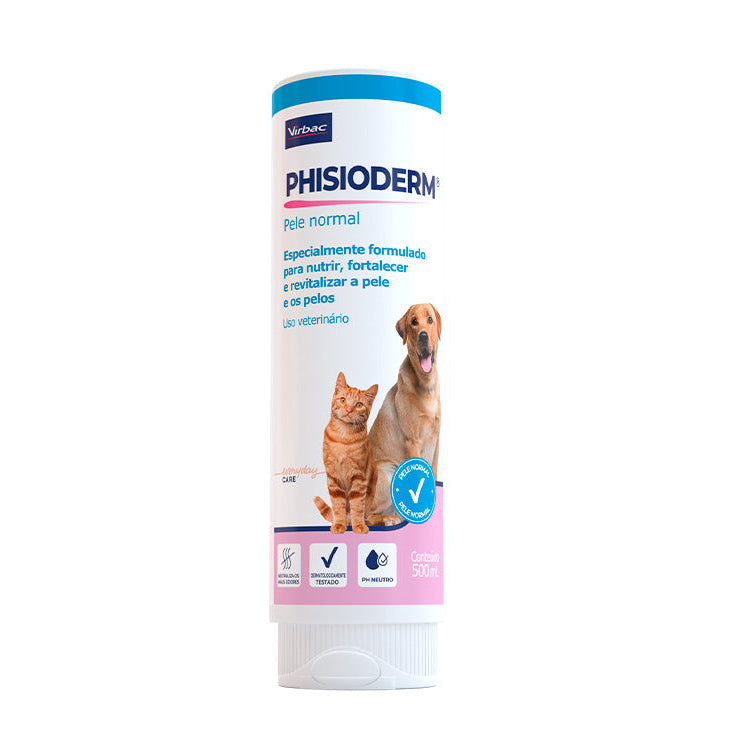 Shampoo Virbac Phisioderm Pele Normal para Cães e Gatos 500ml