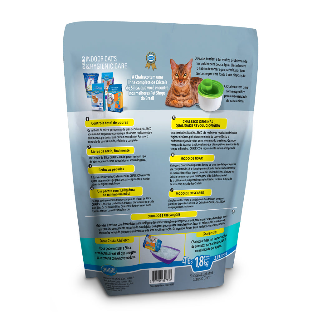 Areia Higiênica Cristais de Sílica Chalesco 1,8kg