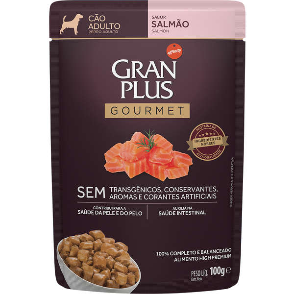 Alimento Úmido GranPlus Sachê Gourmet Cães Adultos Salmão 100g